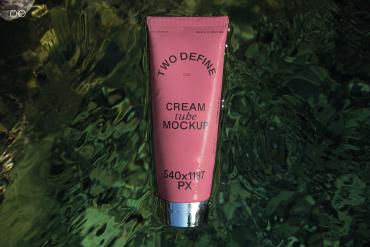 Cream tube on water