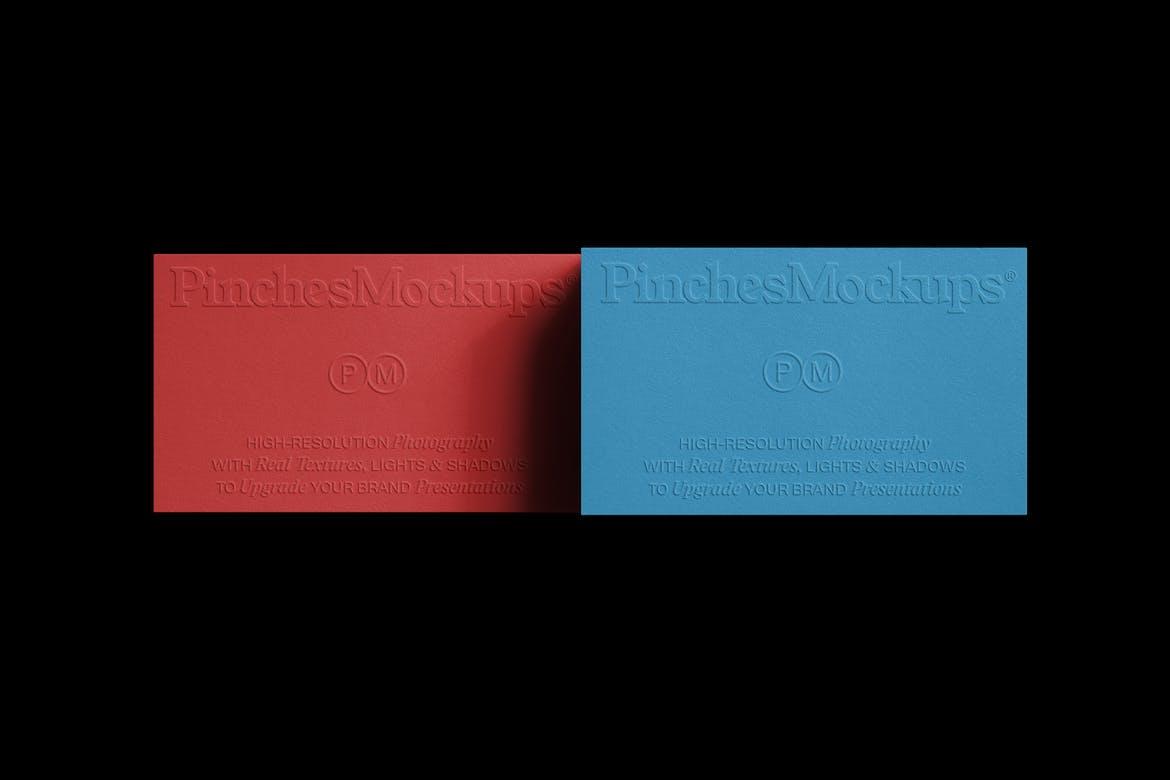 PM_BC/1Ø - Embossed/Debossed Business Cards Mockup