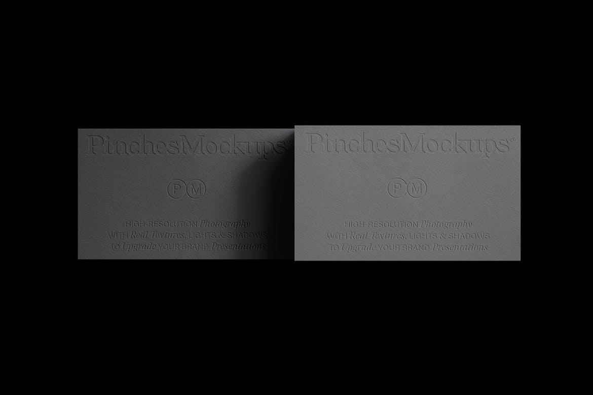 PM_BC/1Ø - Embossed/Debossed Business Cards Mockup