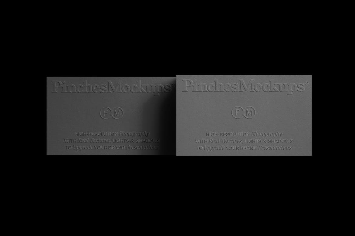 PM_BC/1Ø - Embossed/Debossed Business Cards Mockup