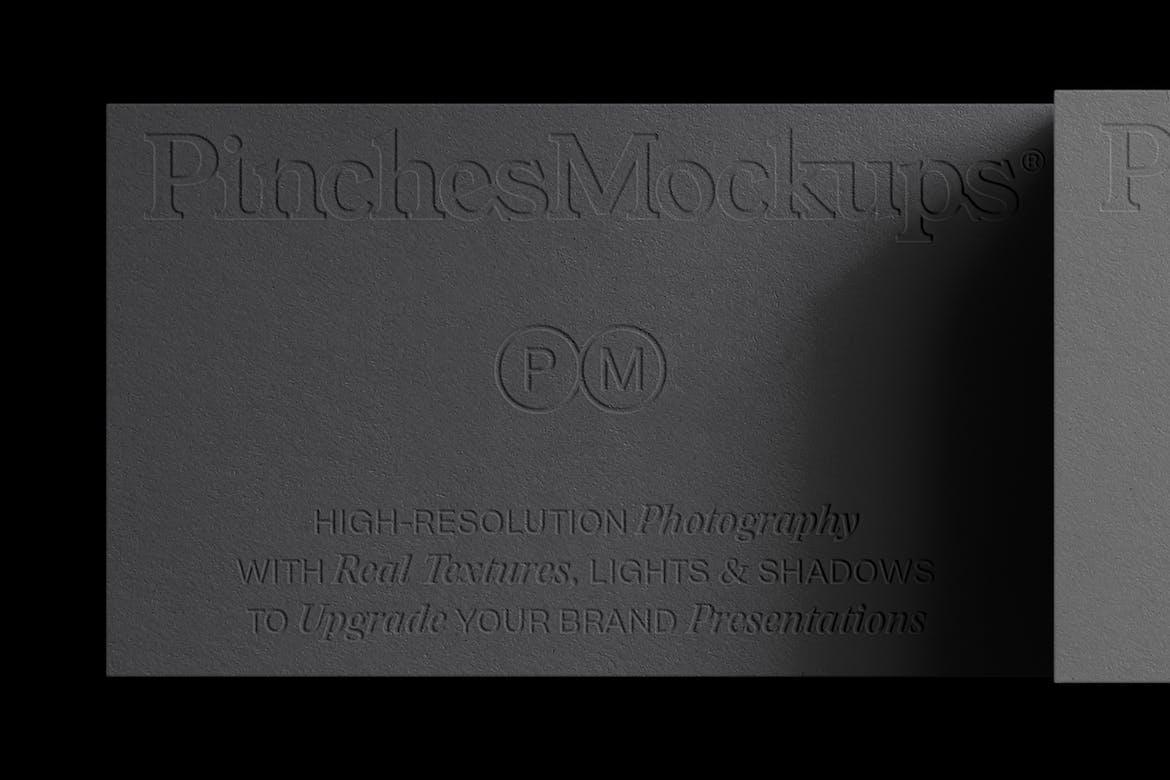 PM_BC/1Ø - Embossed/Debossed Business Cards Mockup