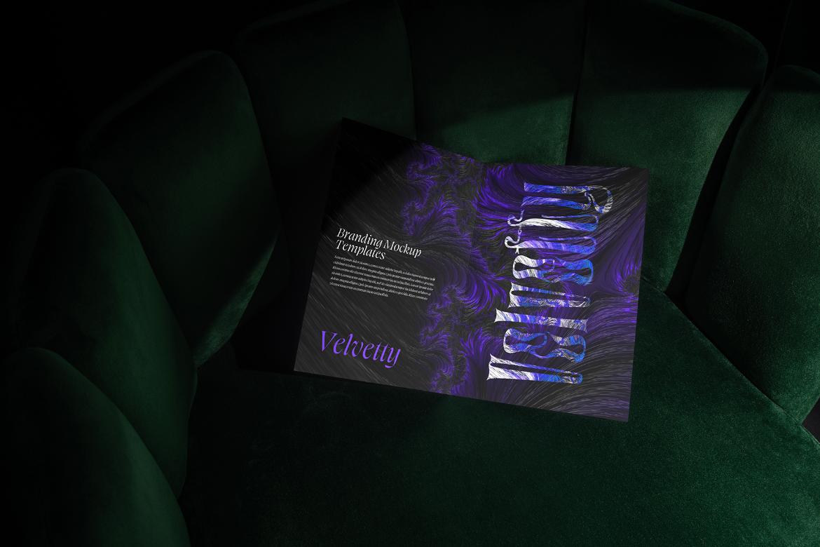 Bi-Fold Brochure Mockup Scene / Velvetty Series
