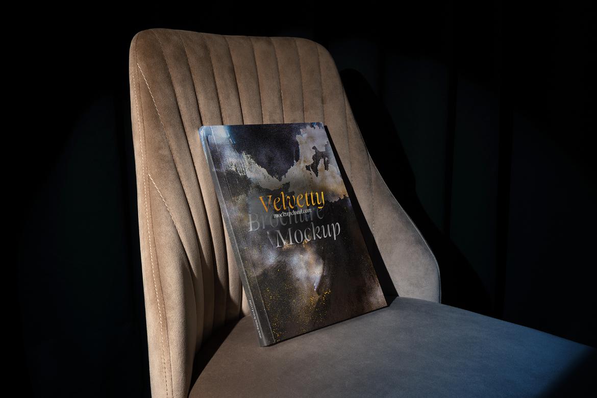 Portrait Brochure Mockup Scene / Velvetty Series
