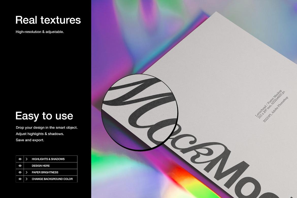 Branding Stationery Mockup Bundle 'Iridescence' - 6 Stationery Mockups
