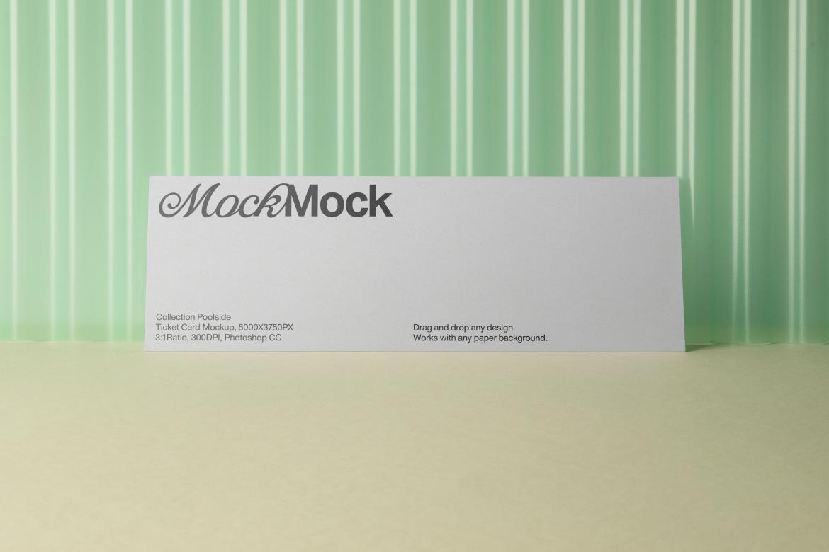 Ticket / Invitation Card Mockup 'Poolside'