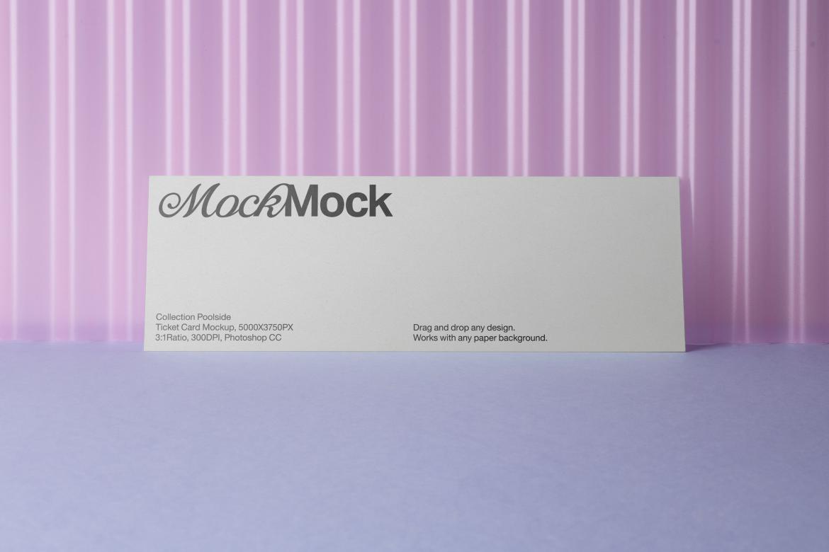 Ticket / Invitation Card Mockup 'Poolside'