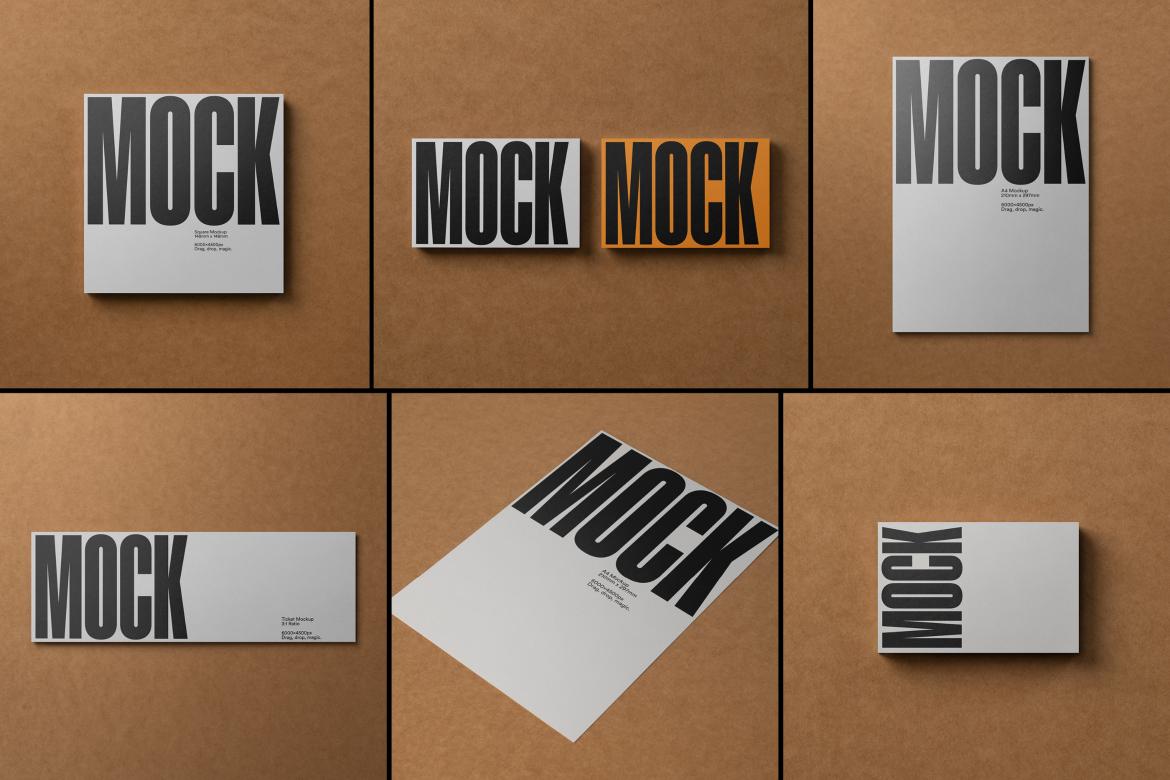 Branding Mockup Bundle 'Craft' - 6 Stationery Mockups