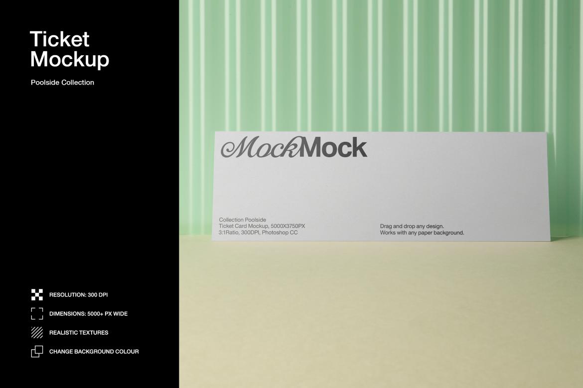 Ticket / Invitation Card Mockup 'Poolside'