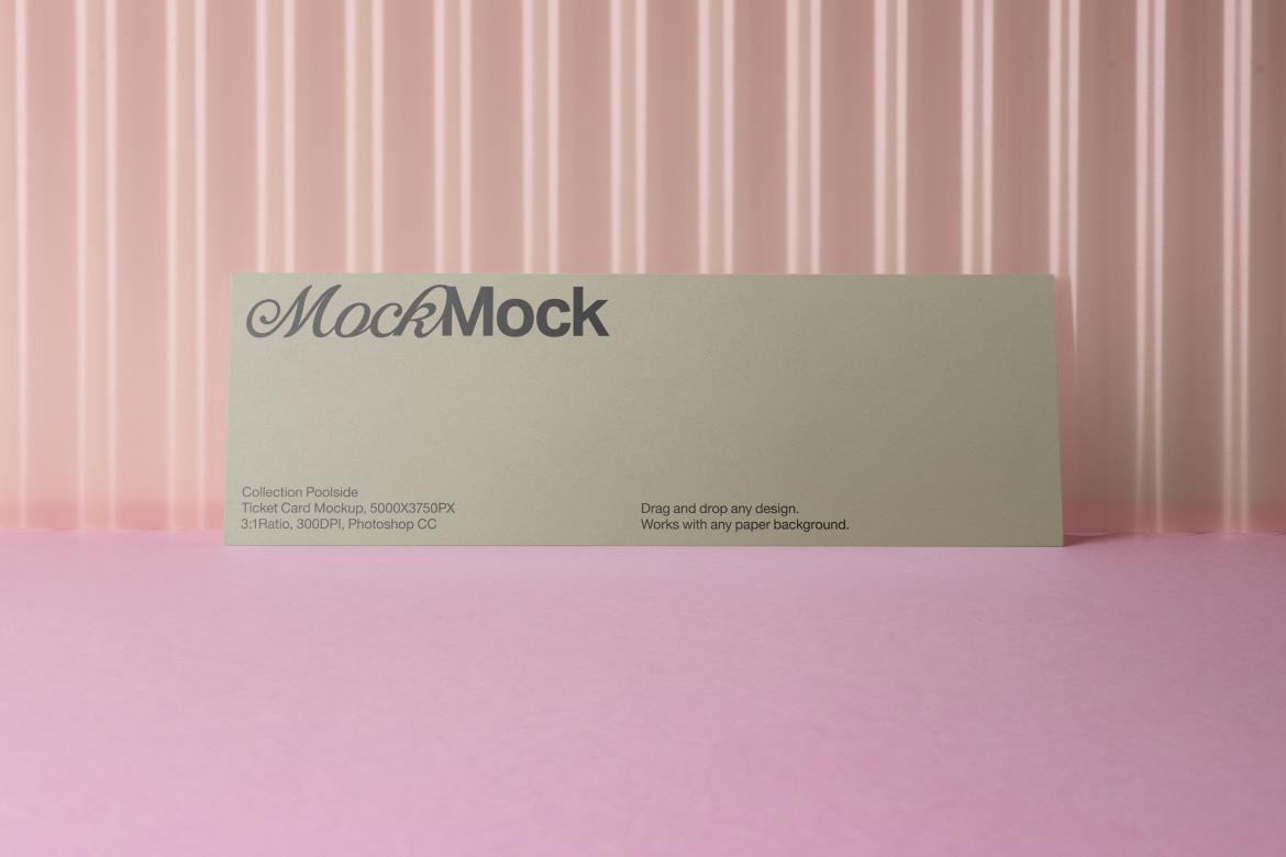 Ticket / Invitation Card Mockup 'Poolside'