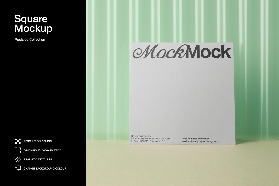 Square Card Mockup 'Poolside'