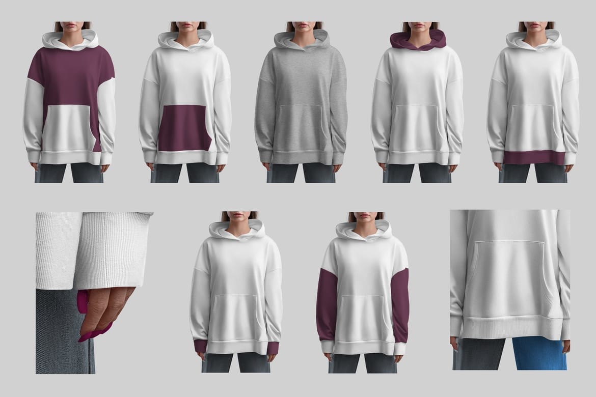 Oversize Long Hoodie Mockup Kit