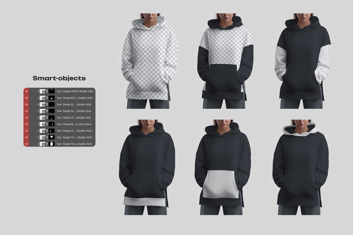 Oversize Long Hoodie Mockup Kit
