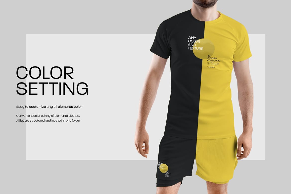 Men's T-Shirt and Shorts Mockups