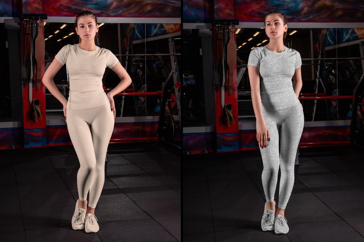 Sport T-Shirt and Leggings Mockups