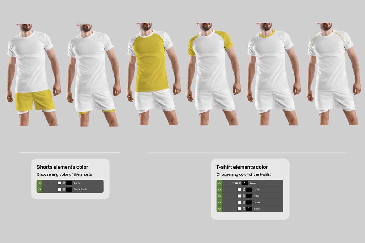 Men's T-Shirt and Shorts Mockups