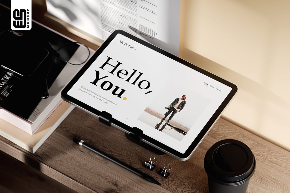 Tablet on a Holder Mockups