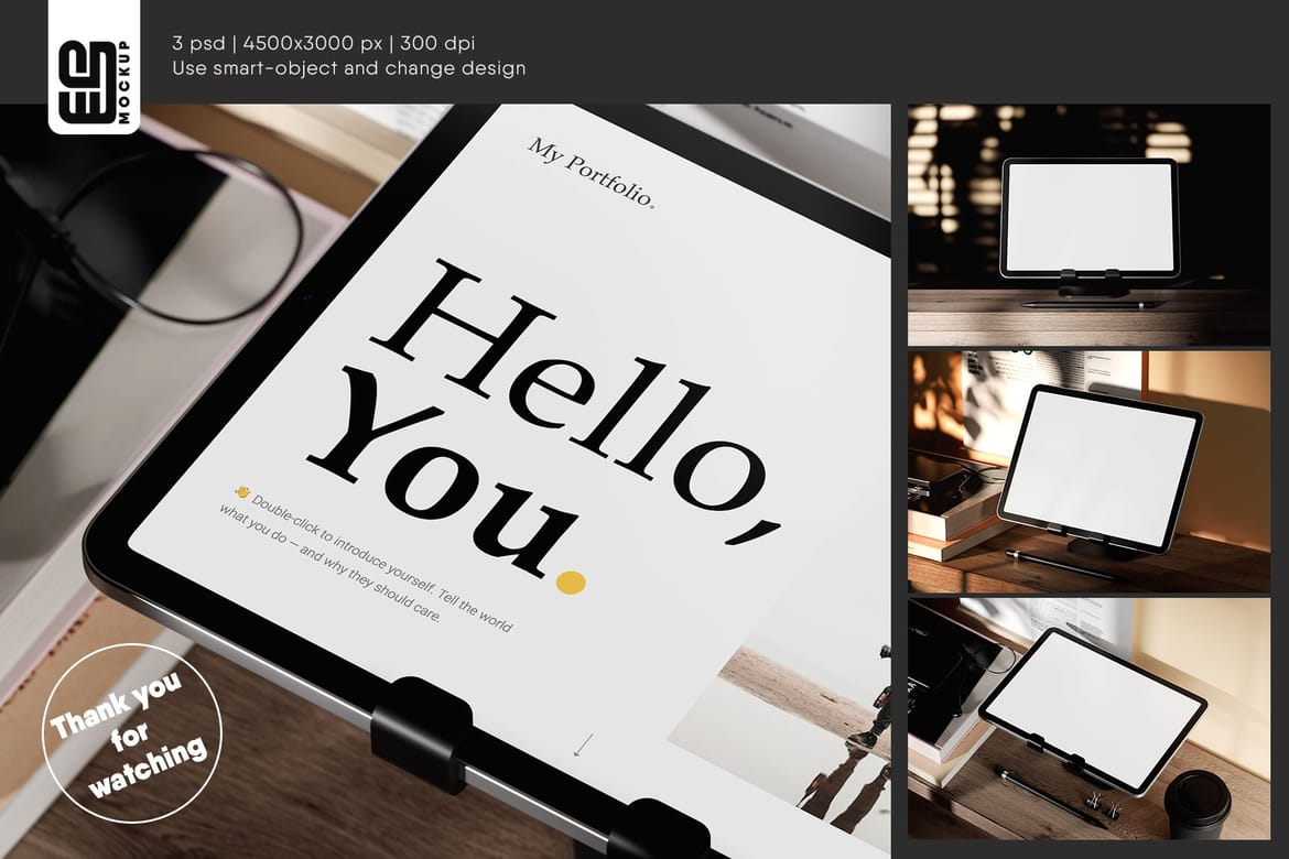 Tablet on a Holder Mockups