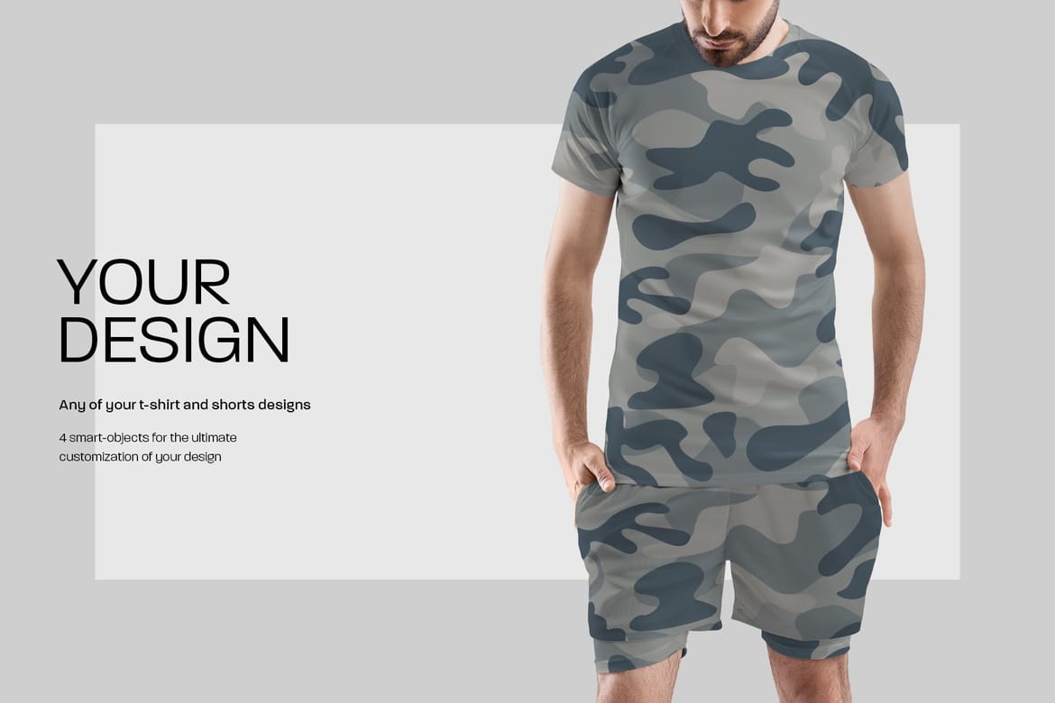 Men's T-Shirt and Shorts Mockups