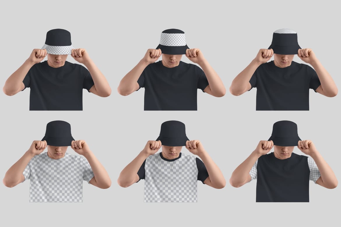 Bucket Hat and T-Shirt Mockups