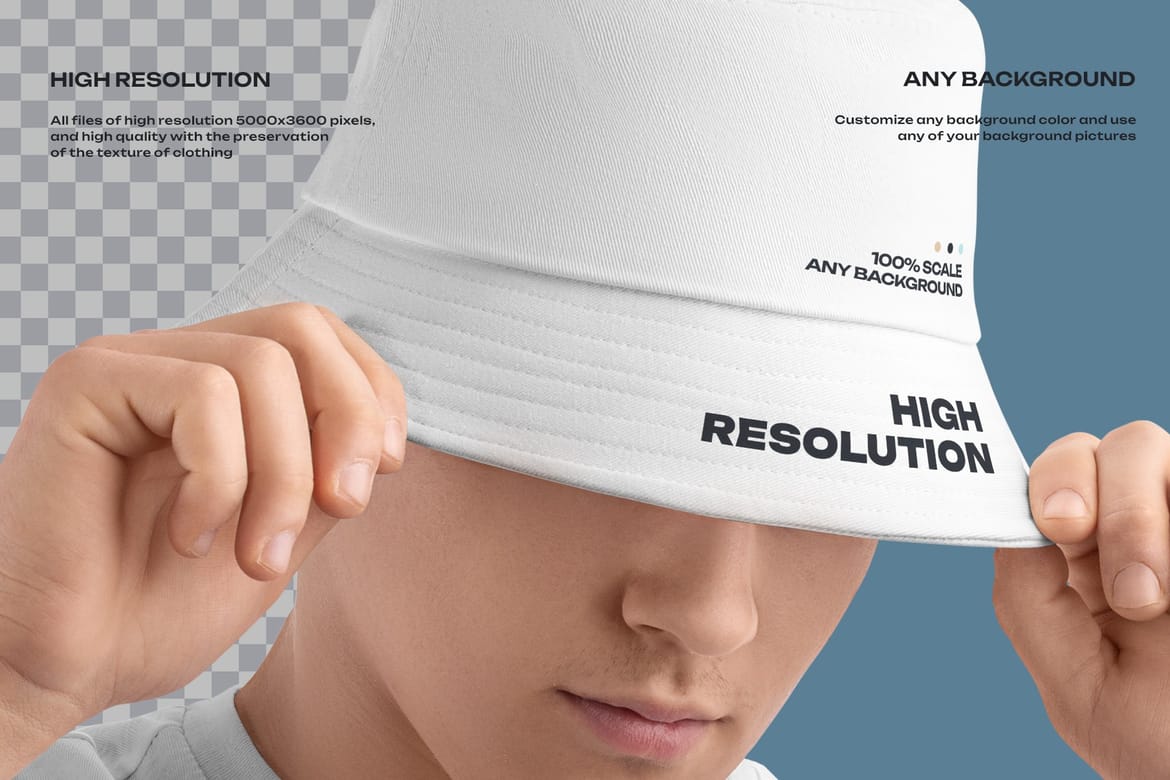 Bucket Hat and T-Shirt Mockups