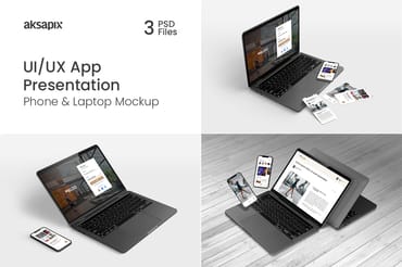 UI - UX App Presentation - Phone & Laptop Mockup