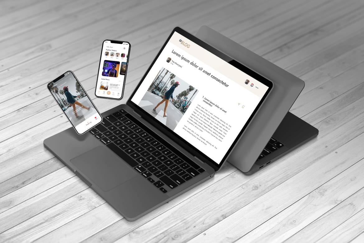 UI - UX App Presentation - Phone & Laptop Mockup