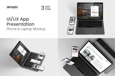 UI - UX App Presentation - Phone & Laptop Mockup