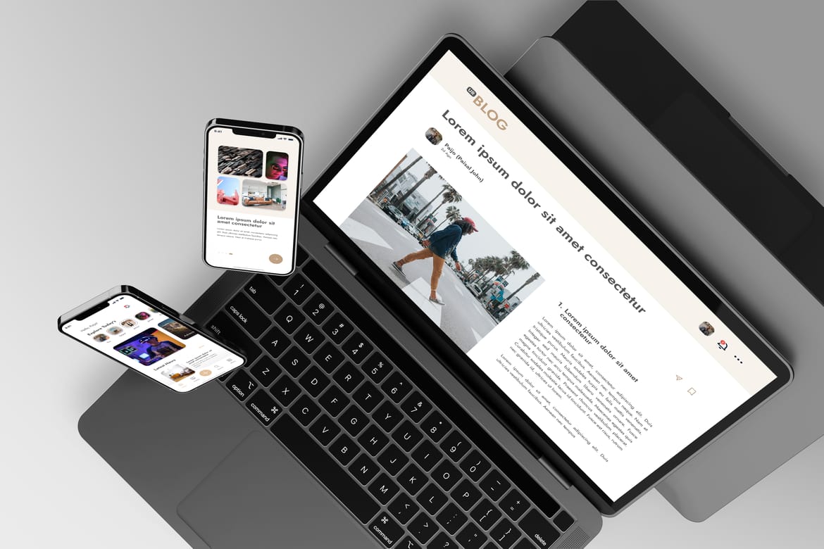 UI - UX App Presentation - Phone & Laptop Mockup