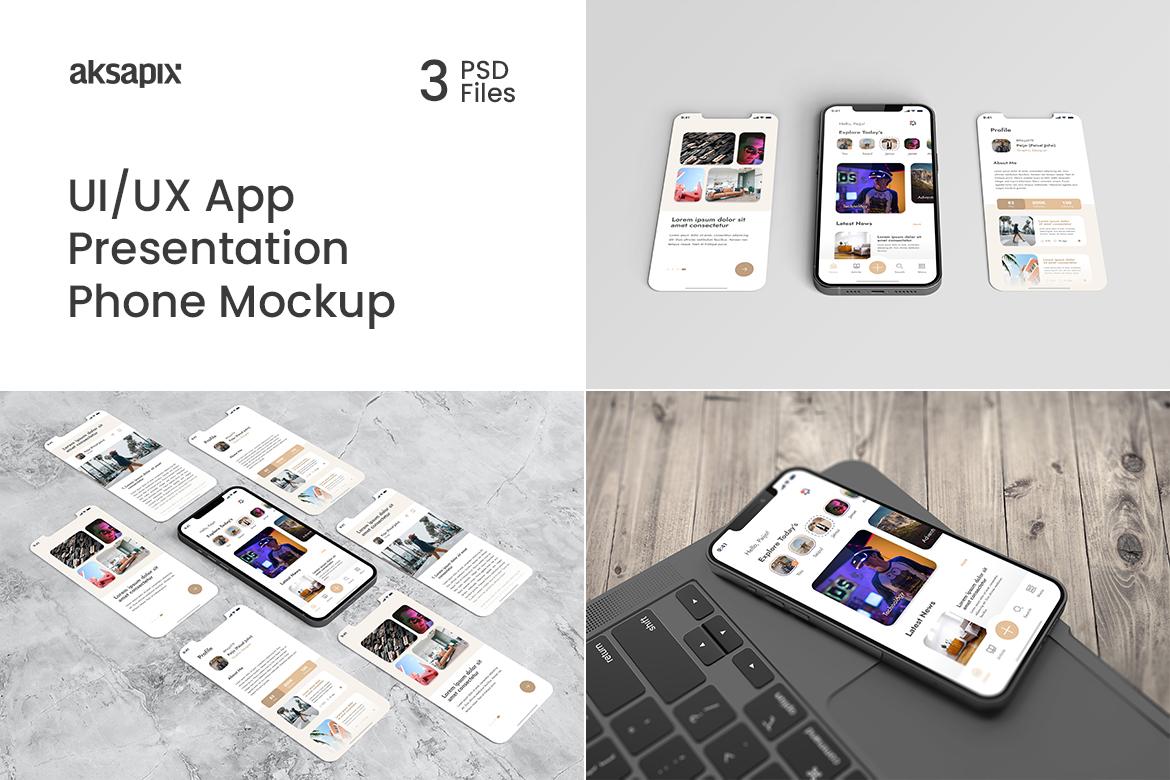 UI - UX App Presentation - Phone Mockup