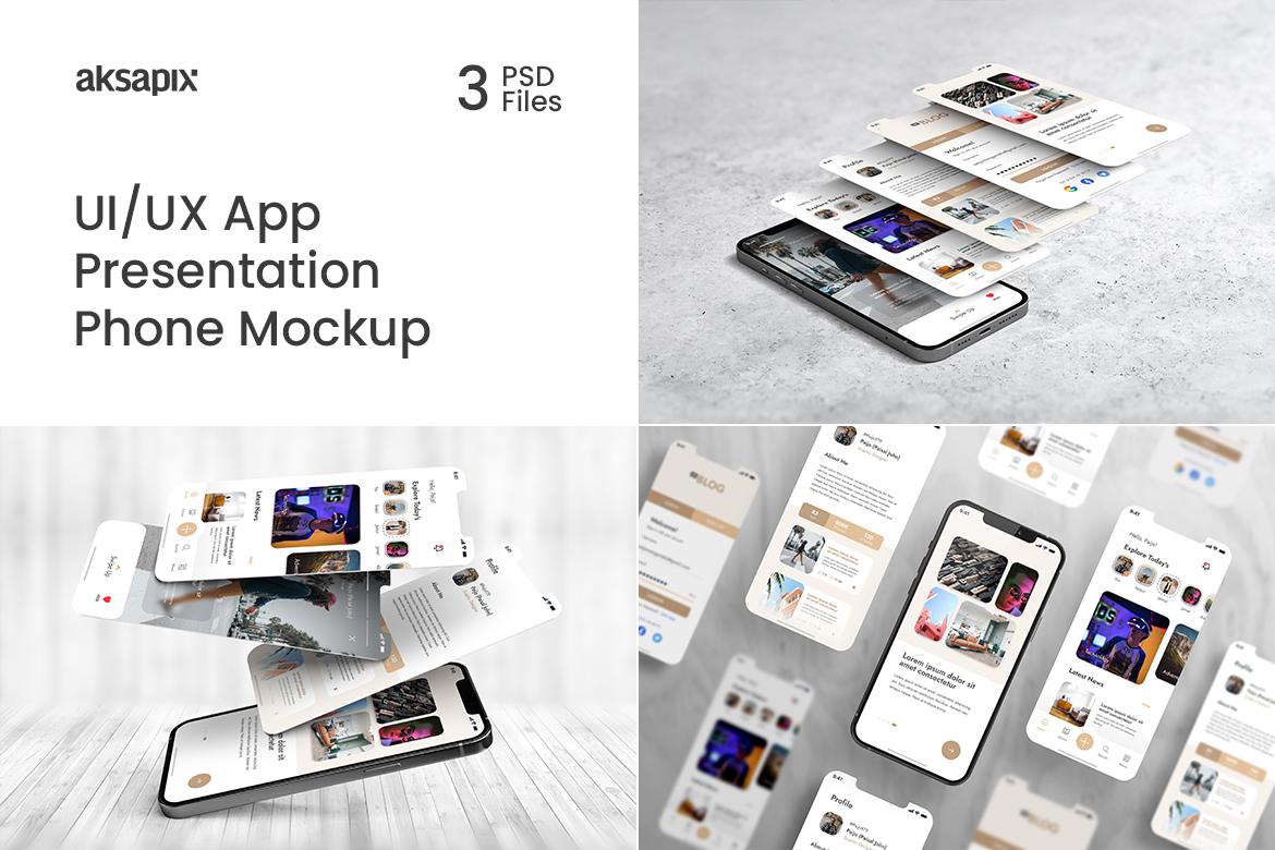 UI - UX App Presentation - Phone Mockup