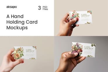 A Hand Holding Card Mockup