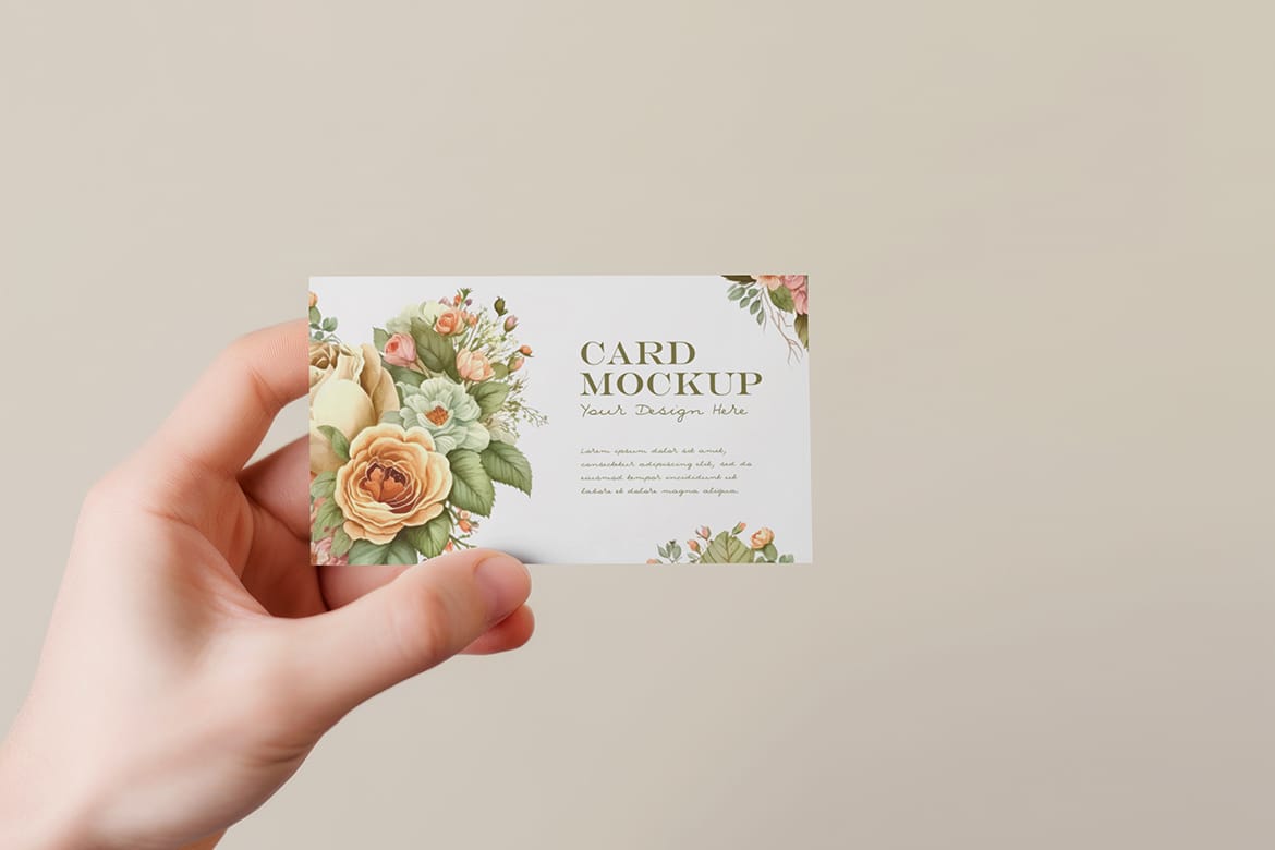 A Hand Holding Card Mockup