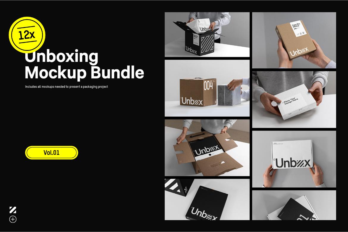 12x Unboxing Mockup Bundle