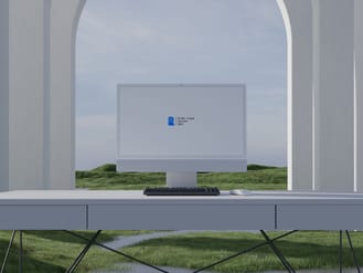 iMac Mockup Green Field Free