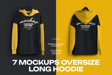 7 Mockups Oversize Long Hoodies