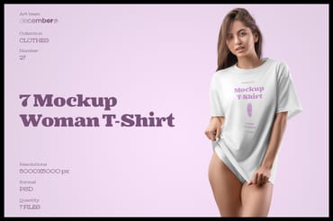 7 Mockups Woman T-Shirt