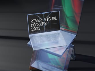 Glass Like Macbook Pro 16 Free Mockup