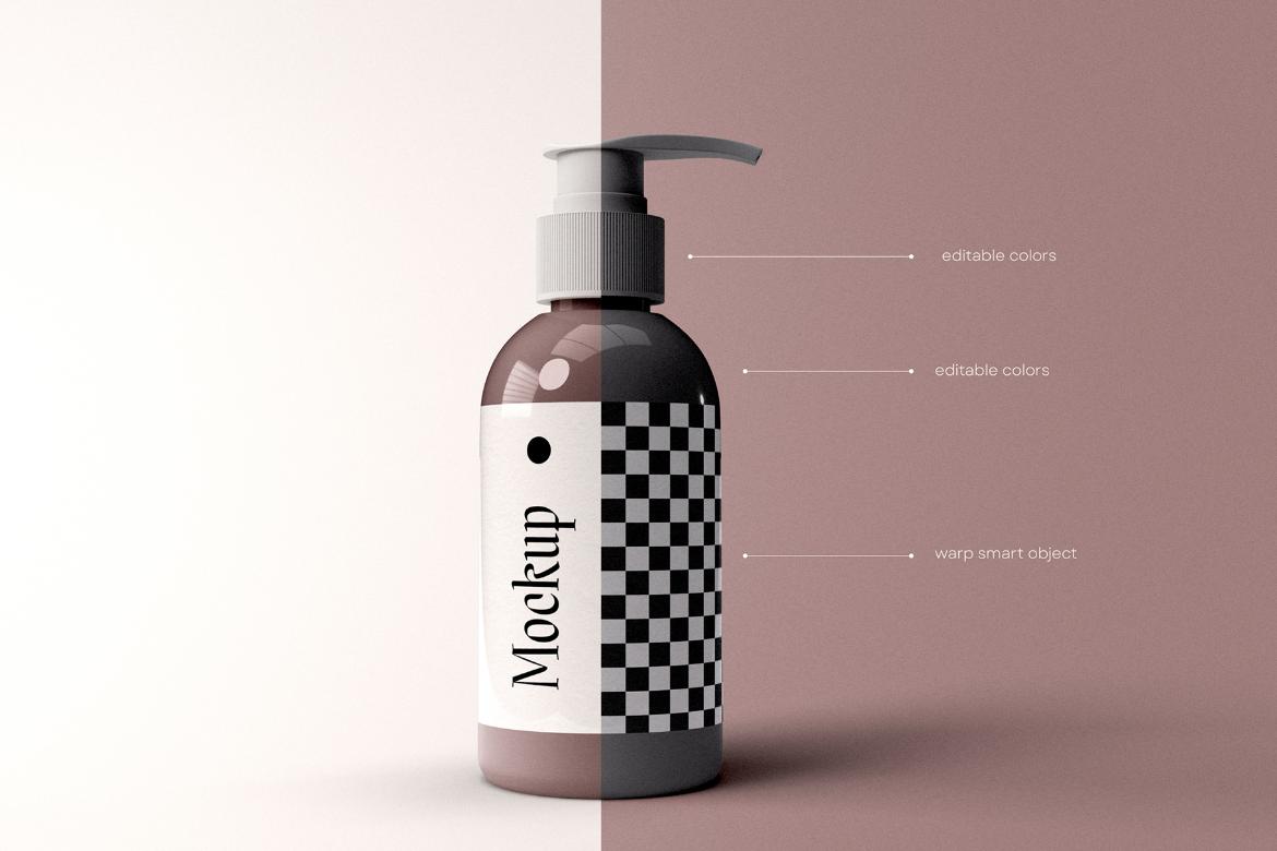 Cosmetic Pump Bottle Mockup