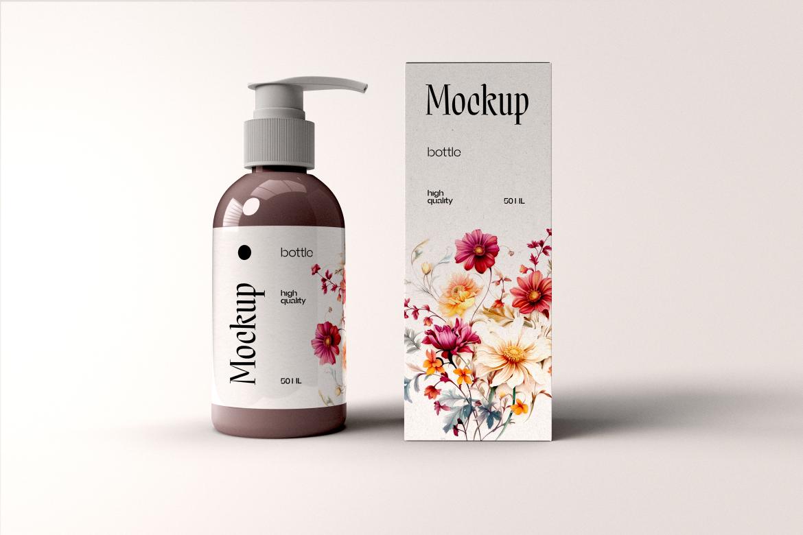 Cosmetic Pump Bottle Mockup