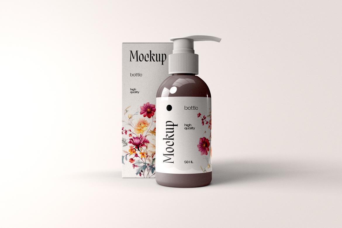 Cosmetic Pump Bottle Mockup