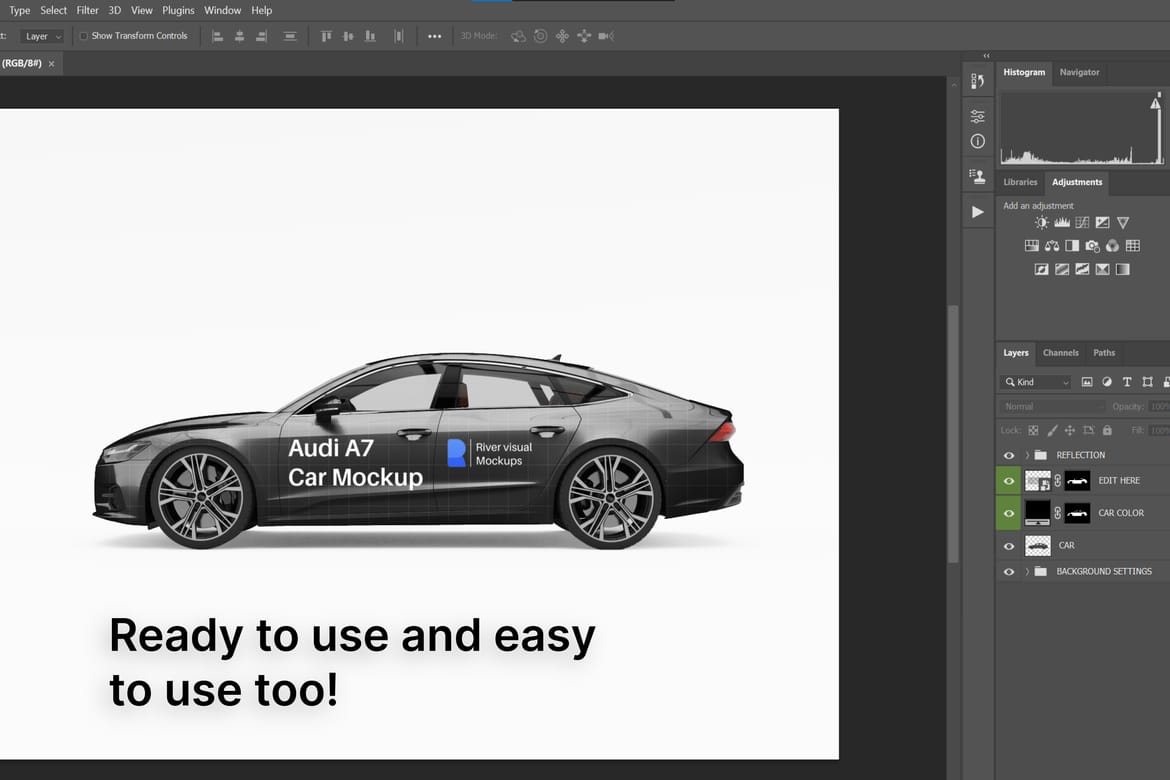 Audi A7 Car Free Mockup