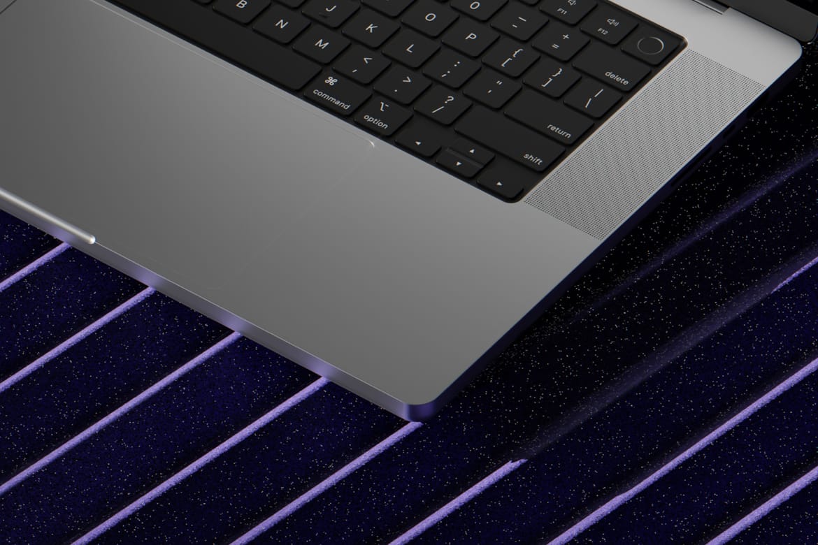 Ridges Foam Macbook 16 Pro Free Mockup