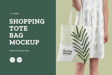 6 Shopping Tote Bag Mockups in the Hands of a Girl