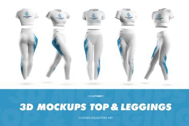 5 3D Sports Leggings and Top Mockups