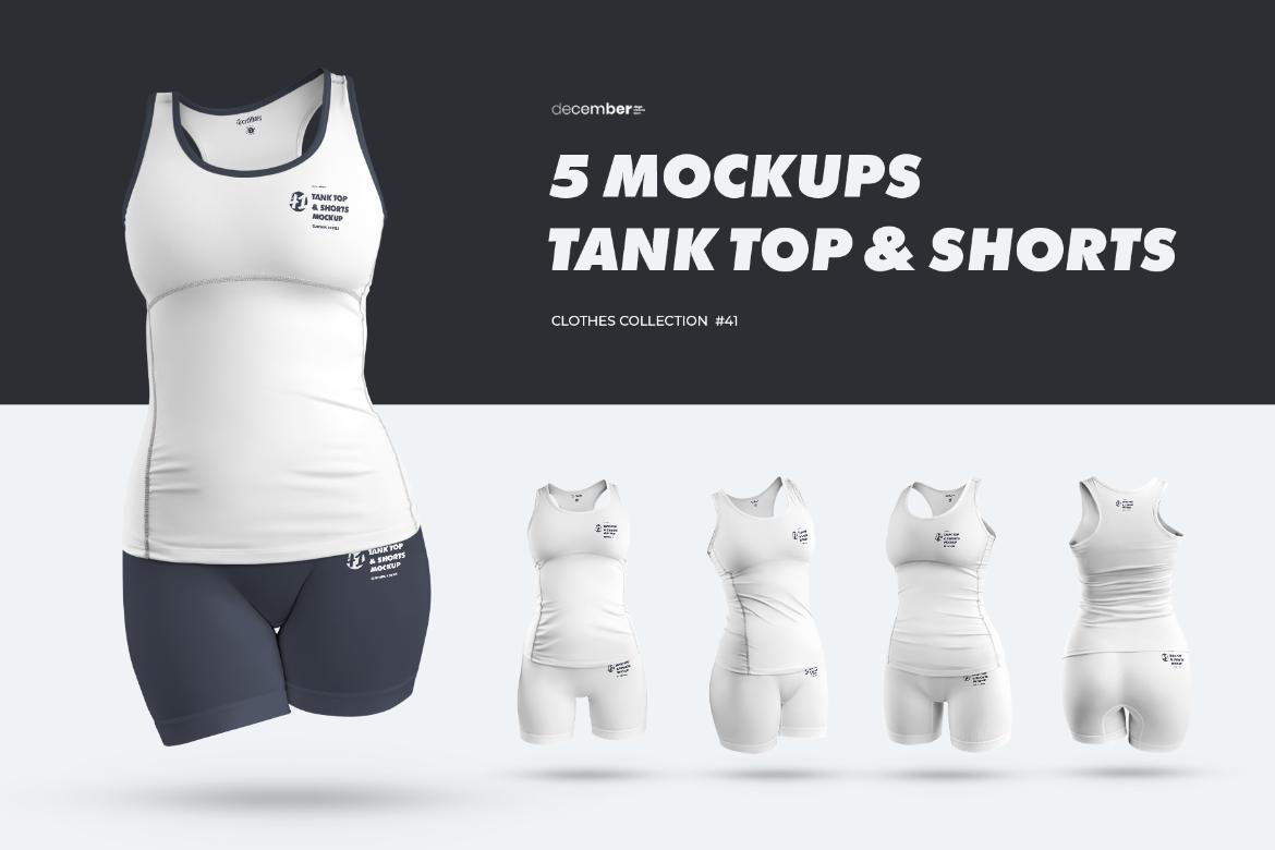 5 Mockups Tank Top and Shorts