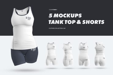 5 Mockups Tank Top and Shorts