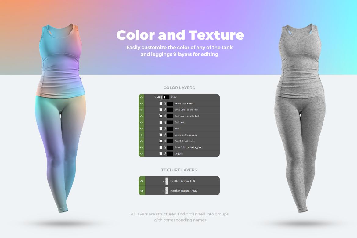 6 Mockups Sport Tank Top and Leggings