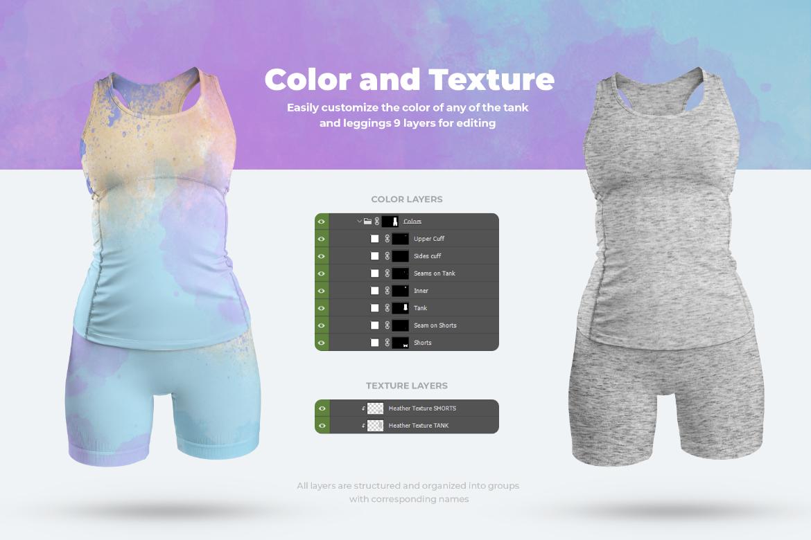 5 Mockups Tank Top and Shorts