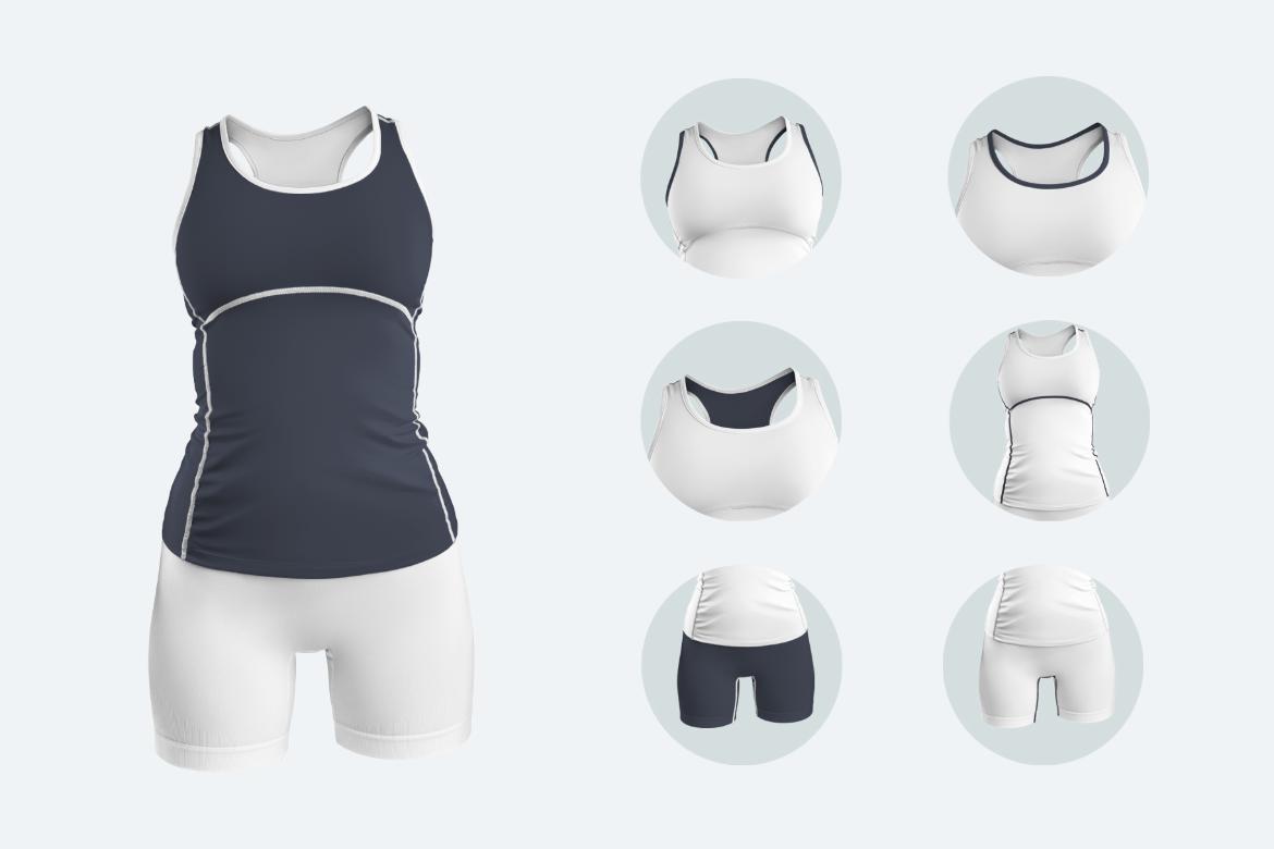 5 Mockups Tank Top and Shorts