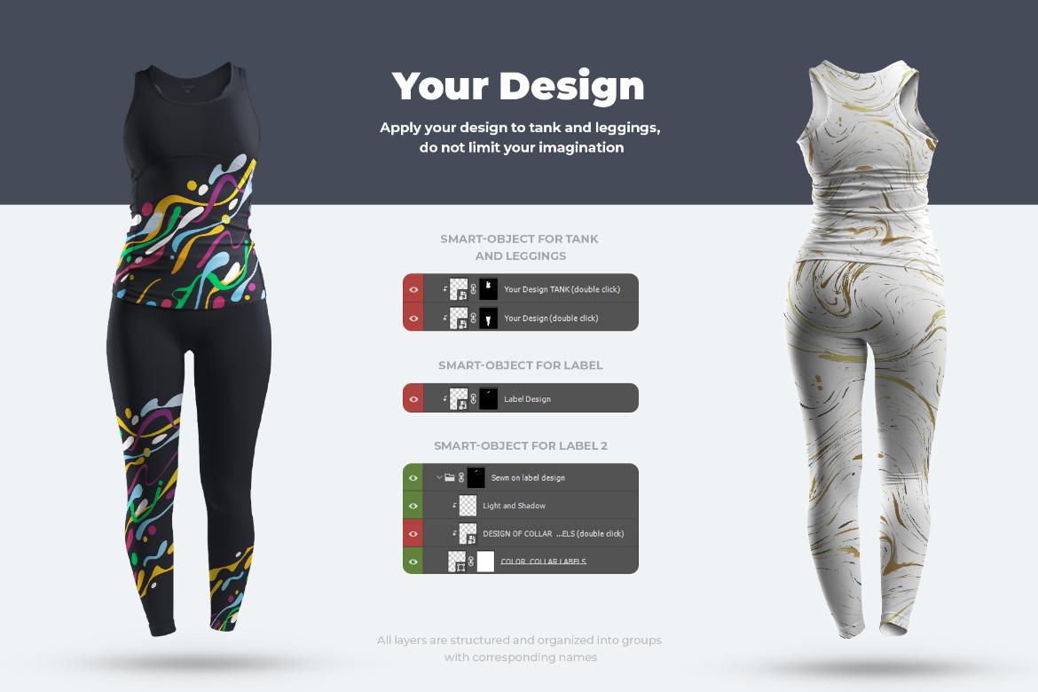 6 Mockups Sport Tank Top and Leggings